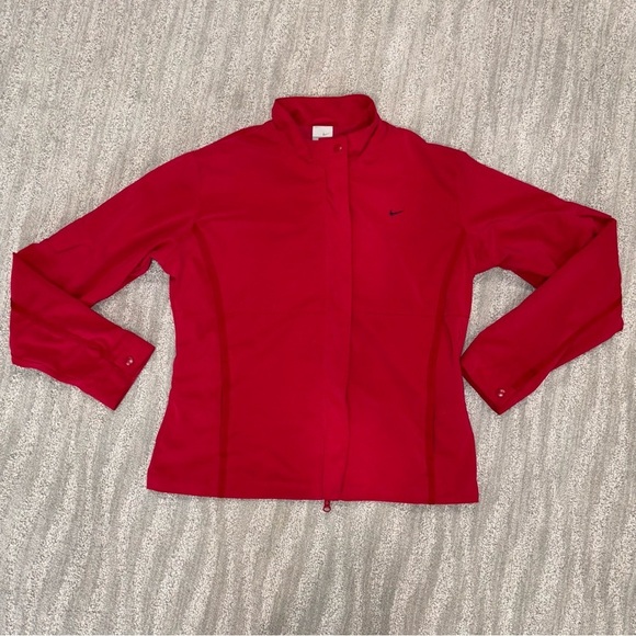 Nike Girls Red Full Zip Jacket Size L (12-14) - Picture 1 of 4